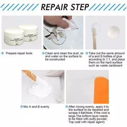 Kit di riparazione vasca bianco per acrilico porcellana smalto e fibra di vetro